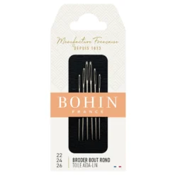 Aiguilles à broder BOHIN pour Toiles Aïda et Lin 22/24/26