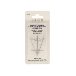 Aiguilles tapisserie - bout rond - double pointe - chas central BOHIN