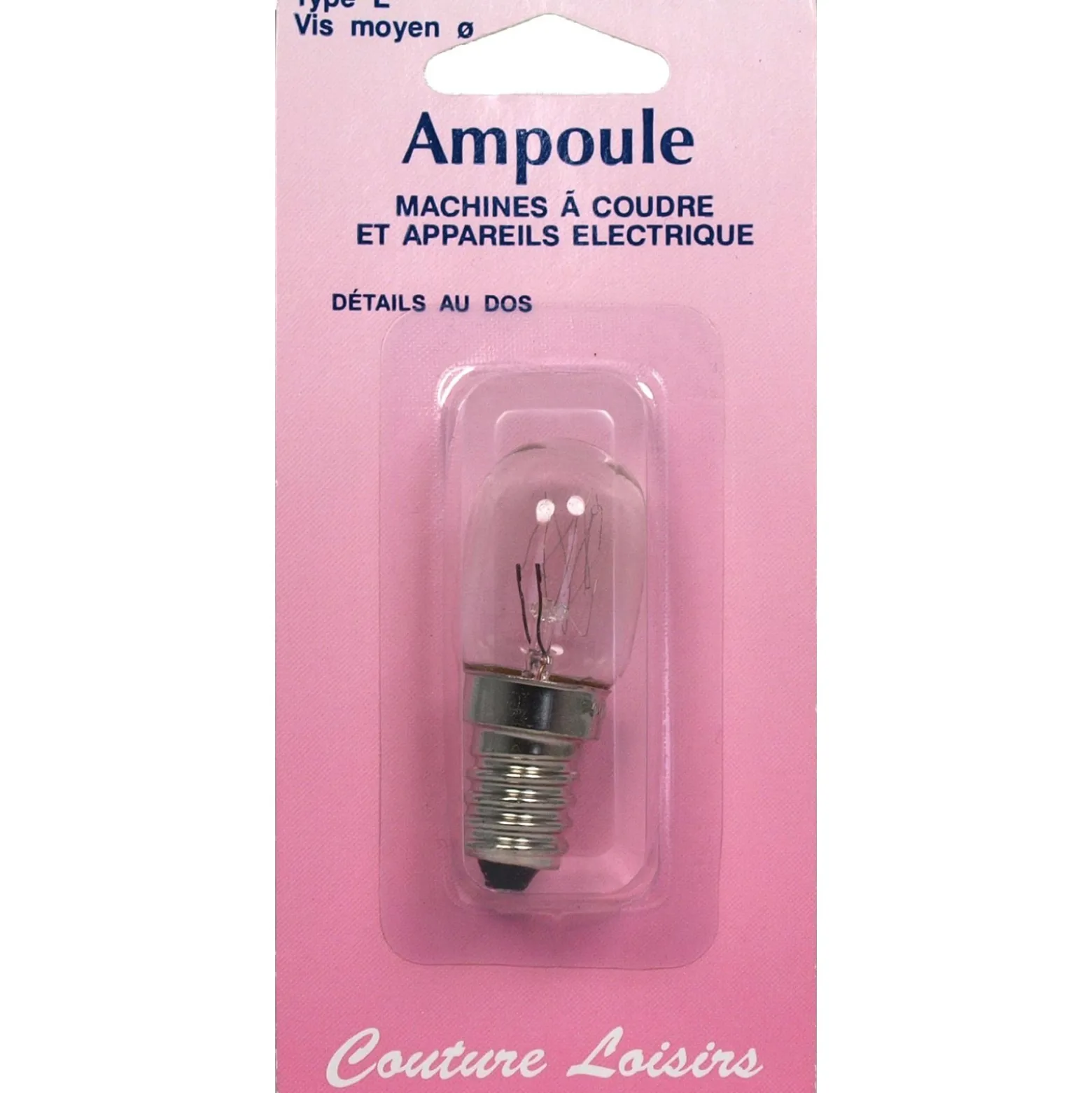 Ampoule 15w / 240V vis moyenne - Couture loisirs