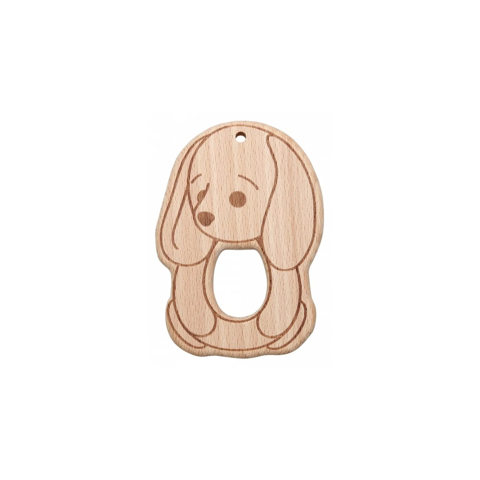 Anneau de dentition bois naturel - lapin