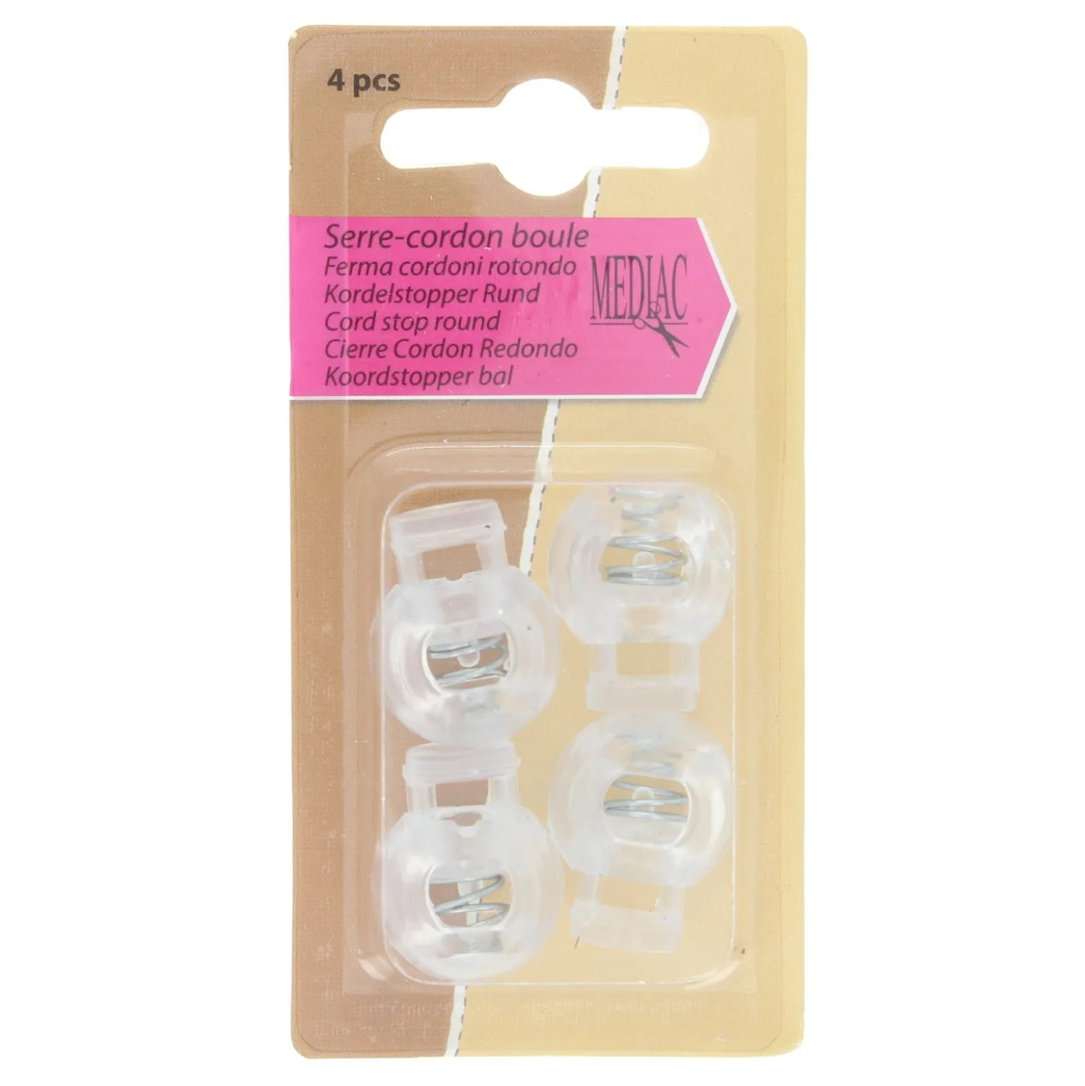 Arrêts cordons Boubli - transparent (lot de 4)