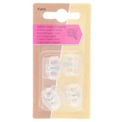 Arrêts cordons double Ovli - transparent (lot de 4)