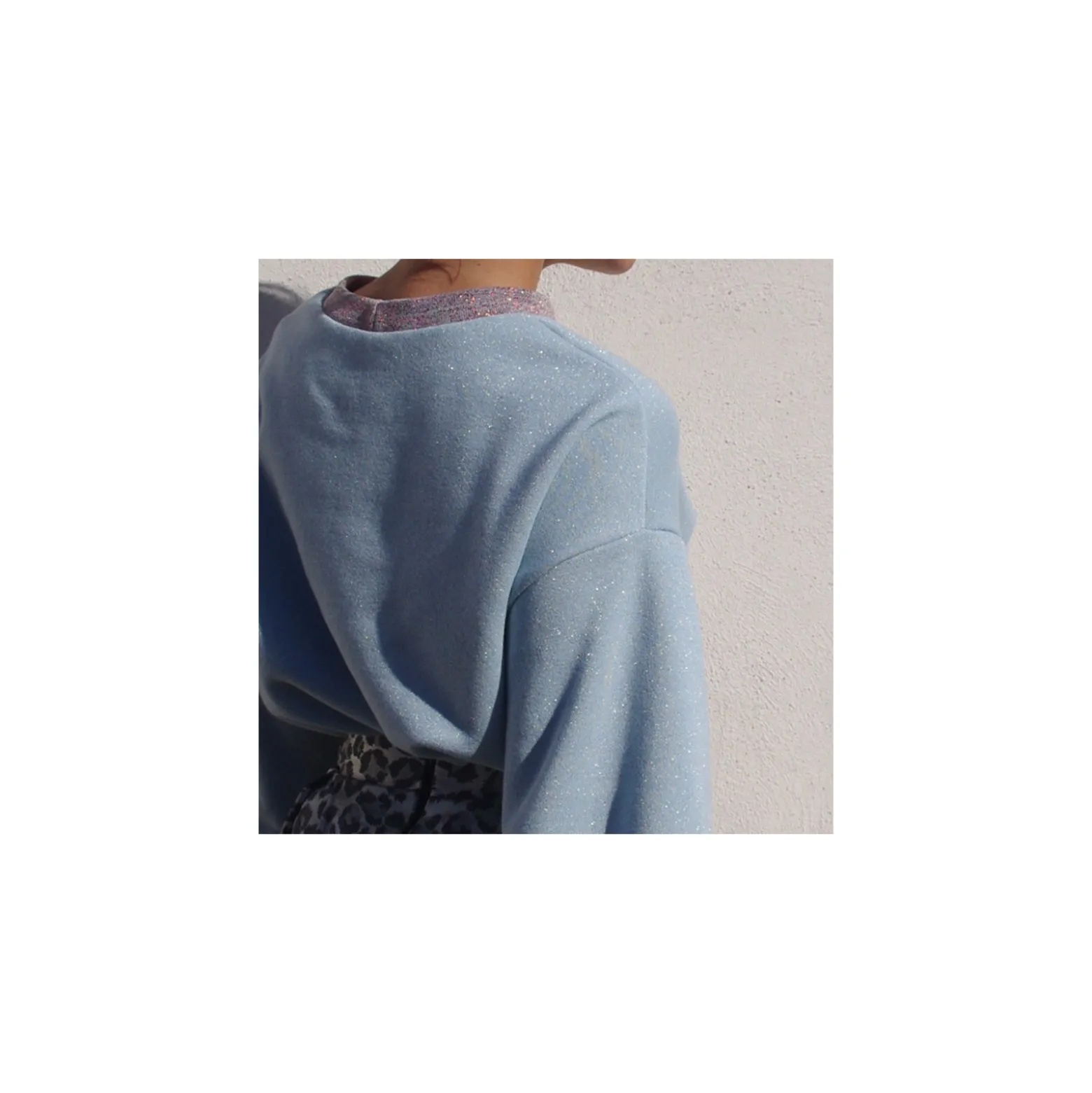 Bande fil lurex bord-côte kaki - lurex cuivre (1m)