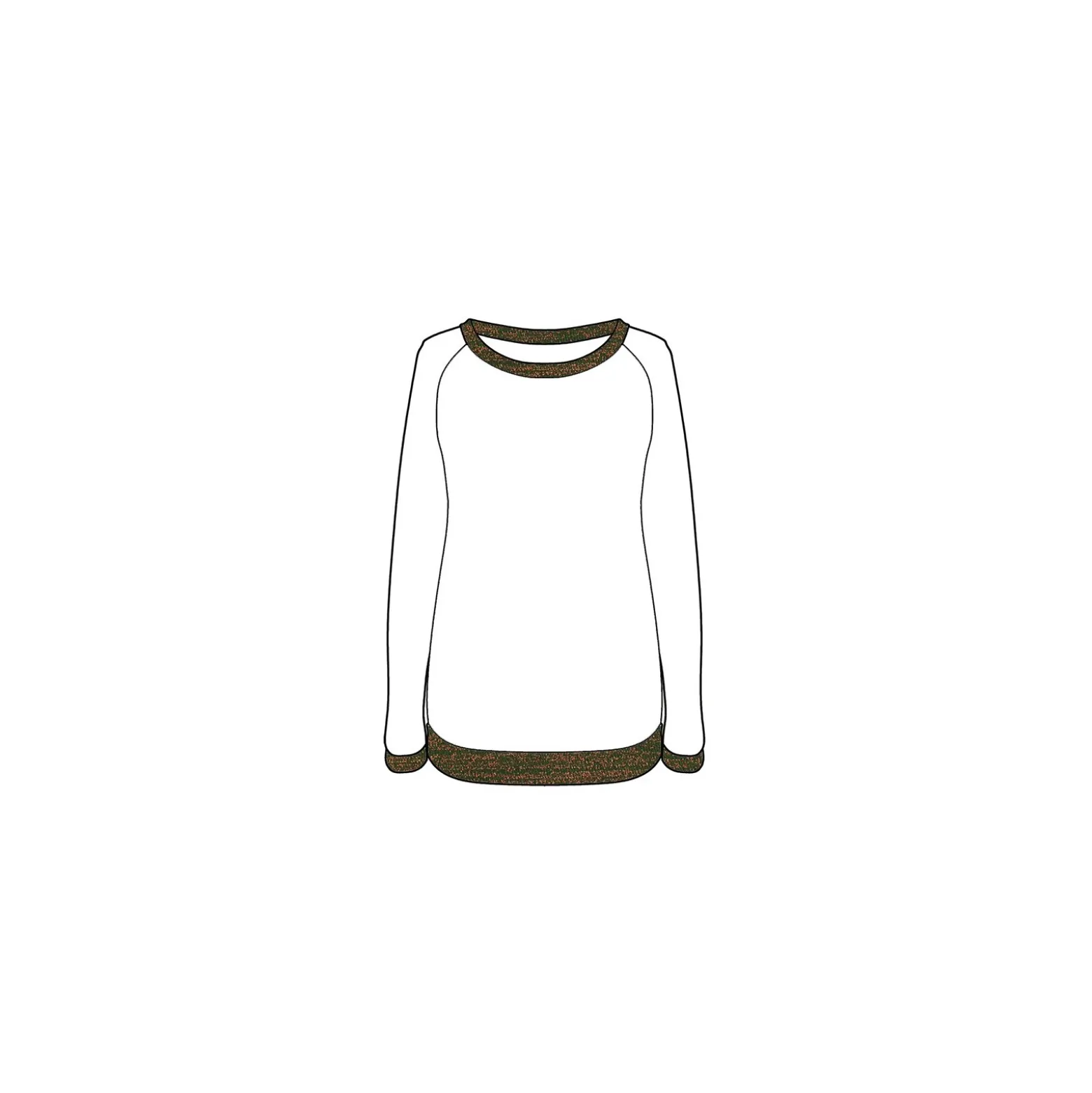 Bande fil lurex bord-côte kaki - lurex cuivre (1m)