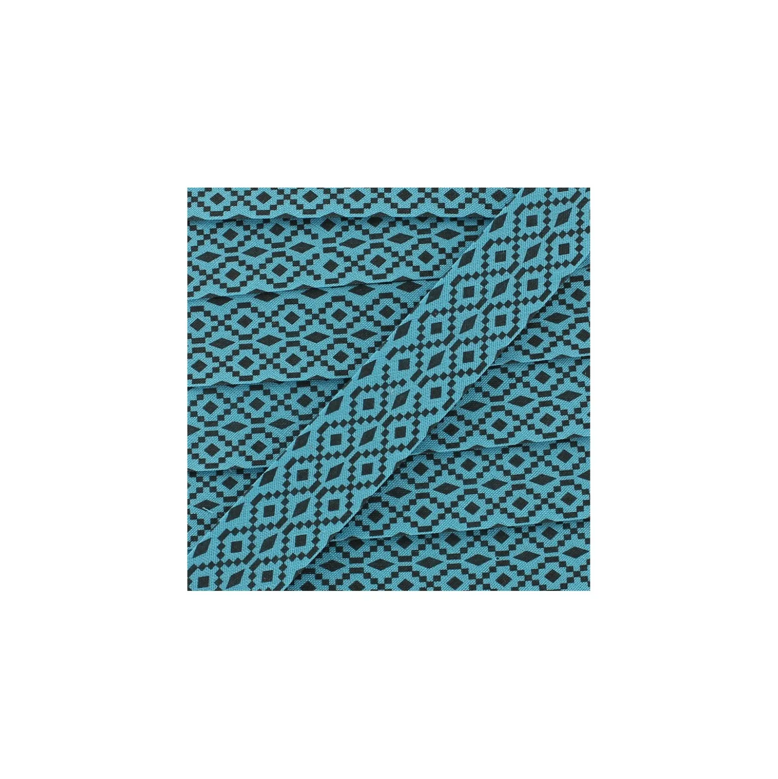 Biais aztec 20 mm - bleu