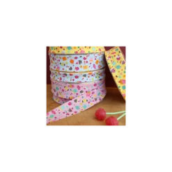 Biais Coton Bio Cupcake - Bleu Ciel