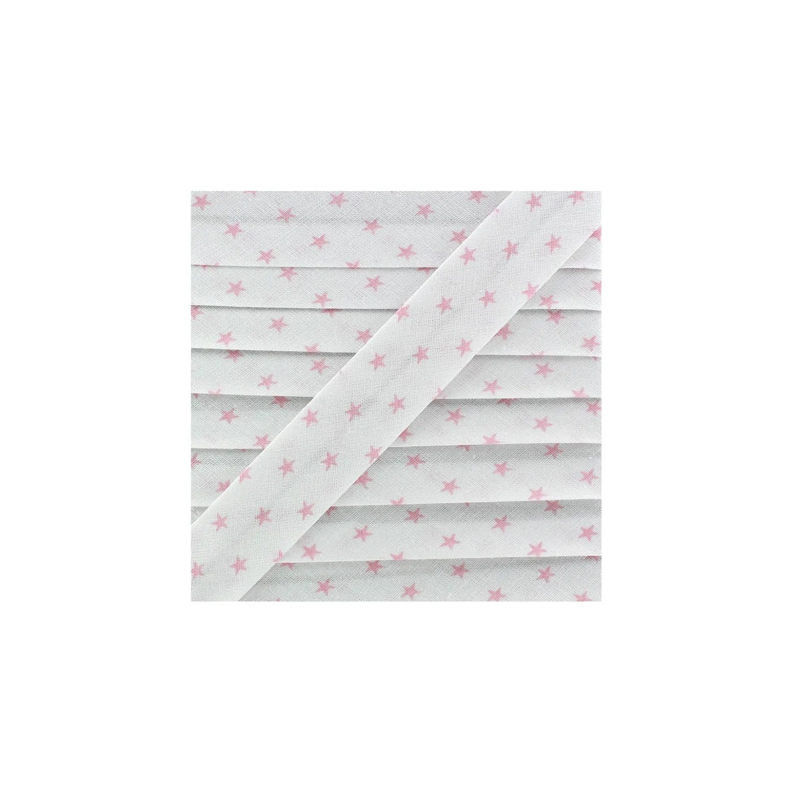Biais Coton Etoiles - Rose