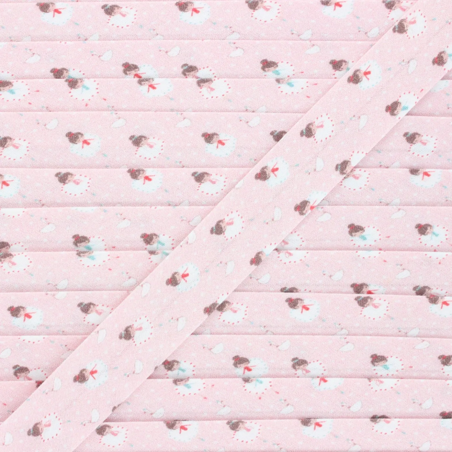Biais coton Pietra 20 mm - rose