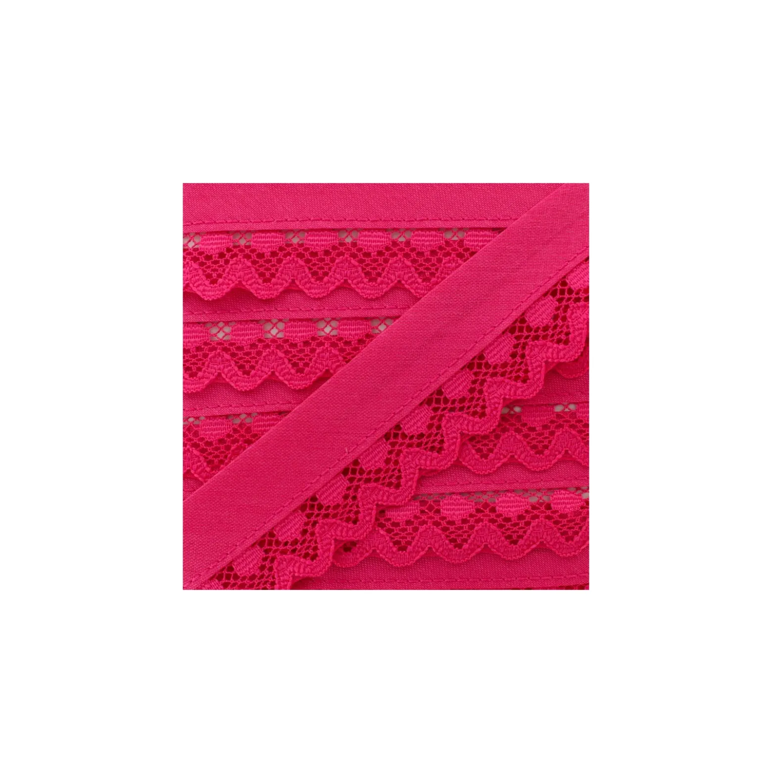 Biais Dentelle Aurora 35mm - Fuchsia