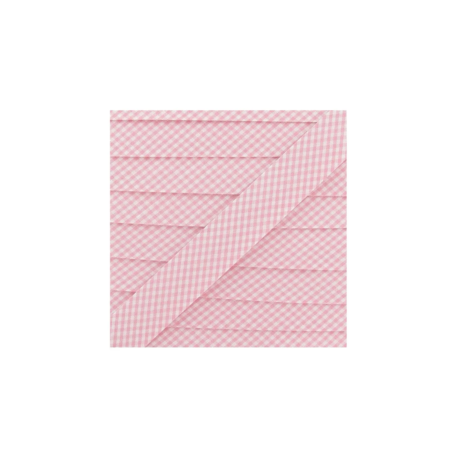 Biais Petit Vichy rose 20 mm