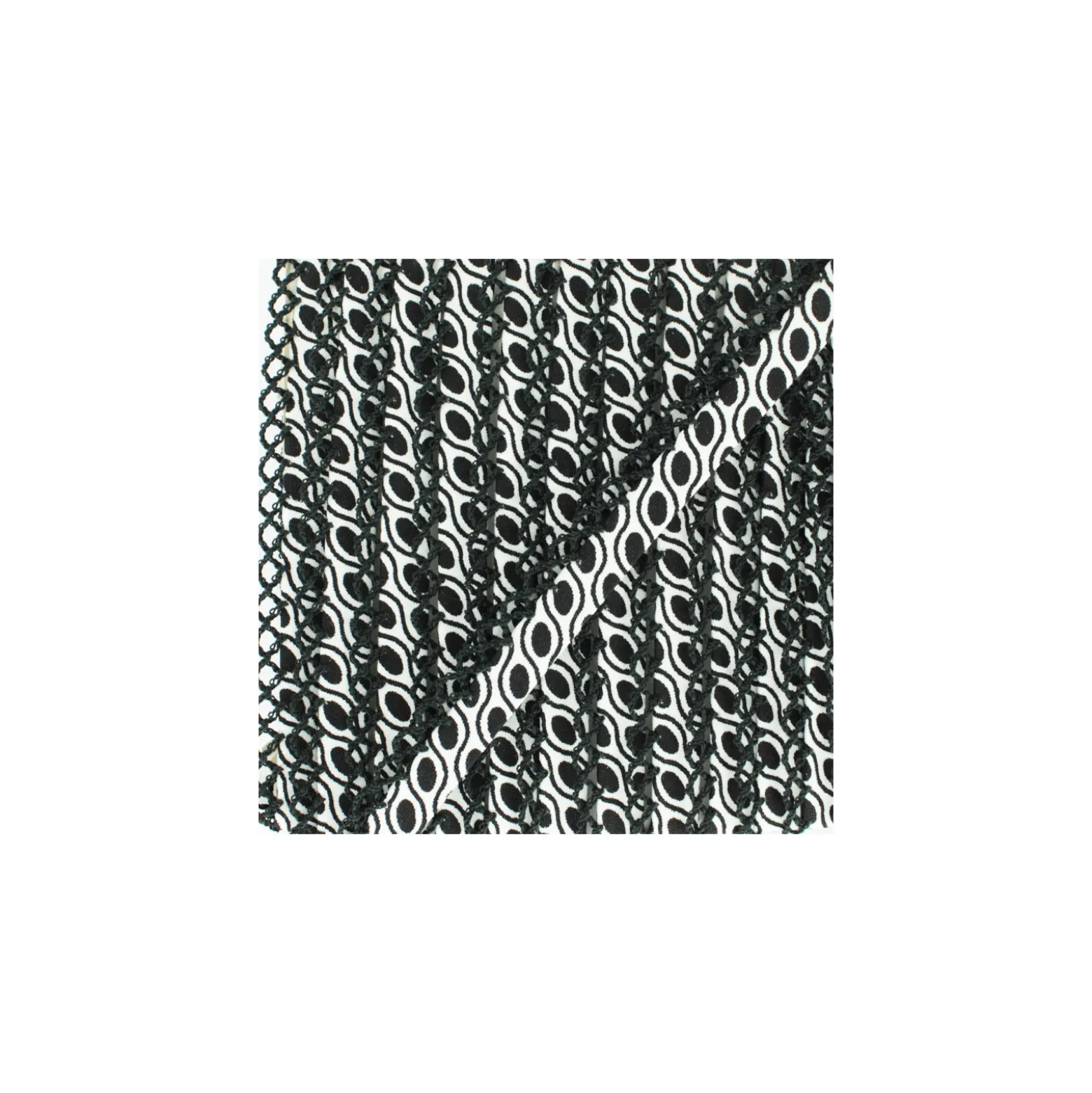 Biais replié bord crochet Petit Ovale 12 mm - noir