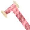 Biais Vichy 30 mm- rouge - Bobine de 25 m