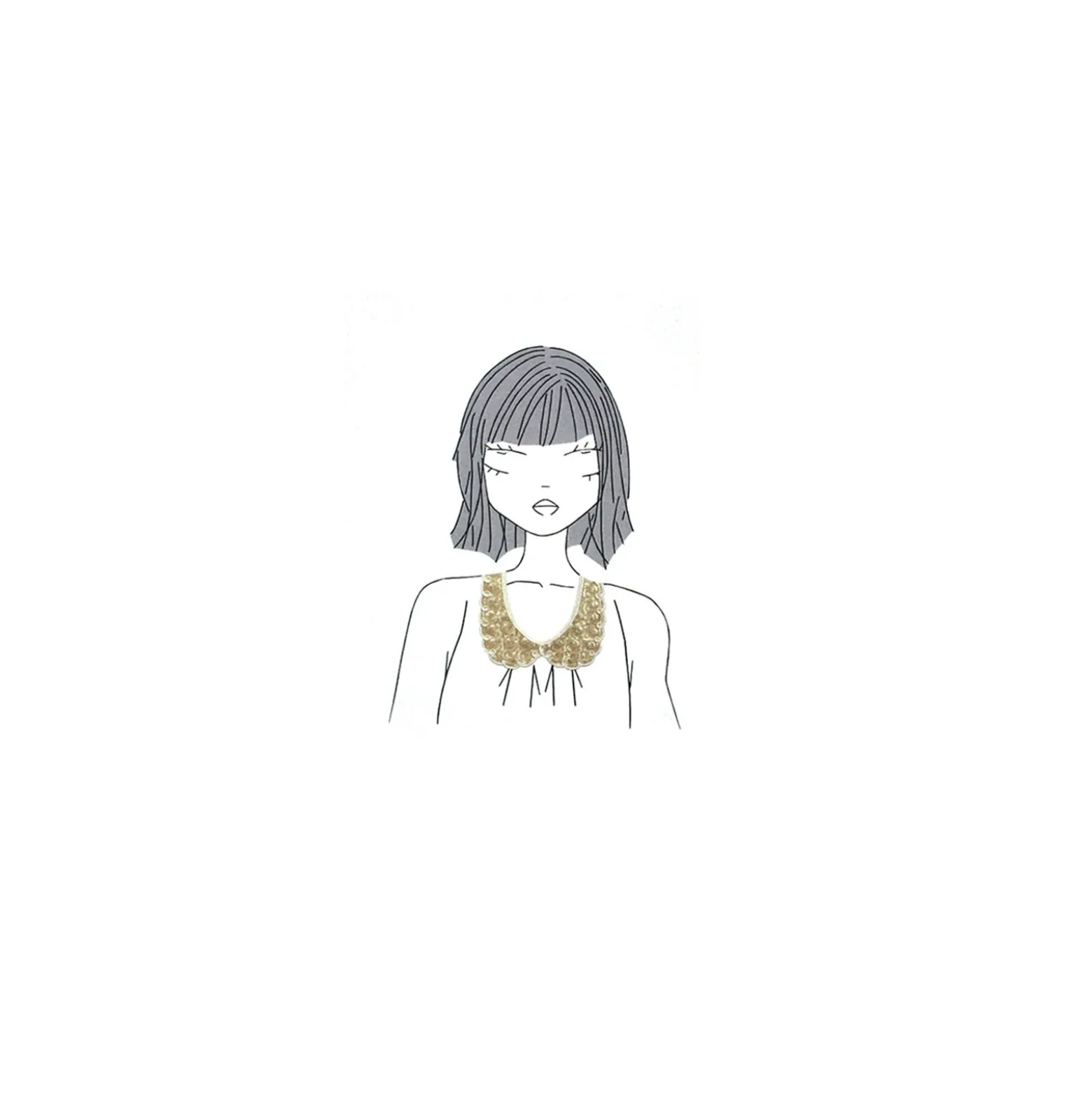 ♥ Bijoux de col pailleté Romantic - doré ♥