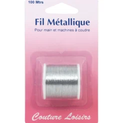 Bobine de fil métallique argent 100m - Couture loisirs