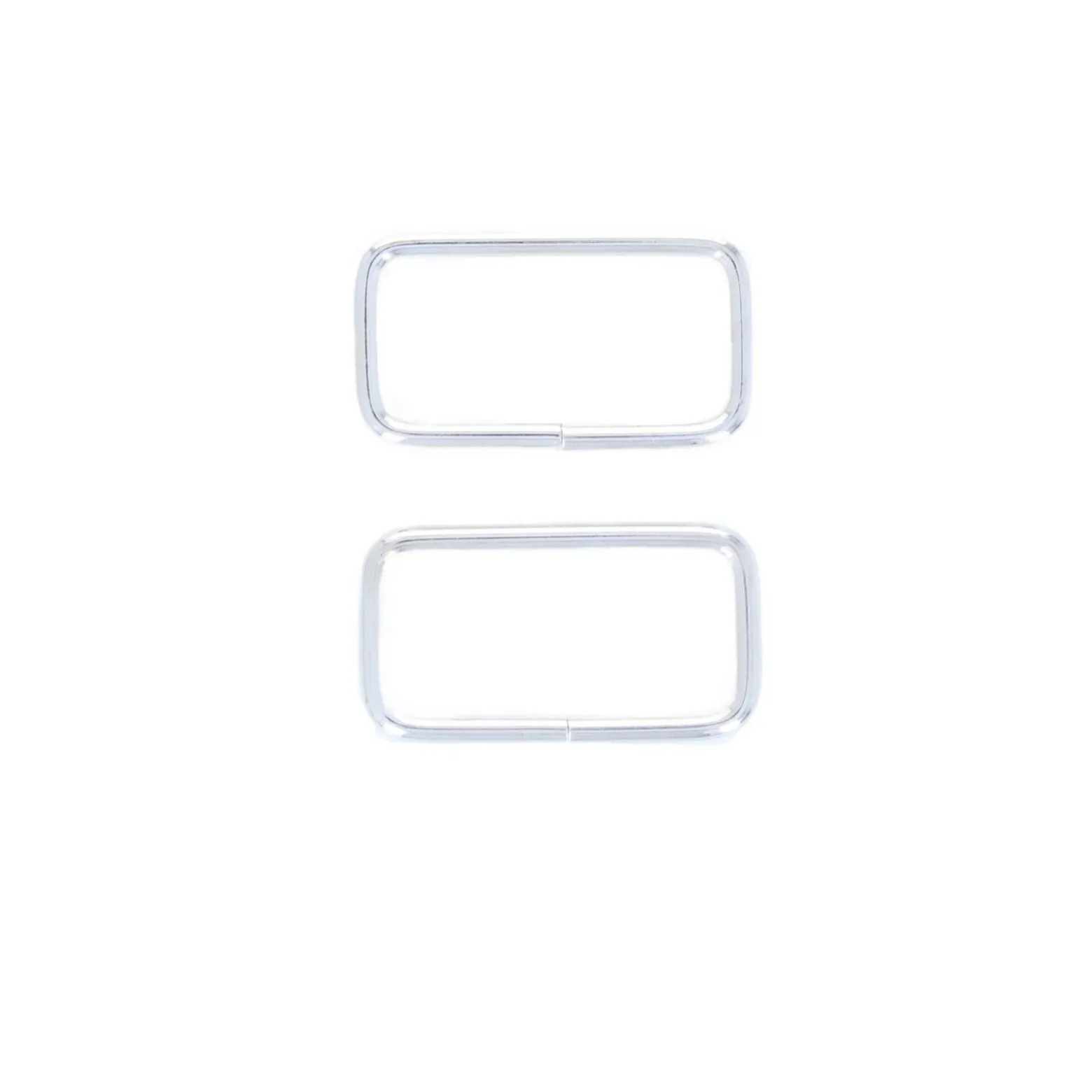 Boucle rectangle métal non soudée Lazo - argent (lot de 2)