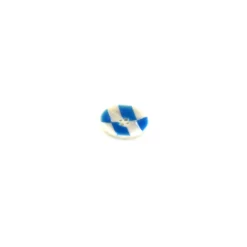 Bouton Damier Corne bleu