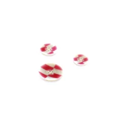 Bouton Damier Corne fuchsia