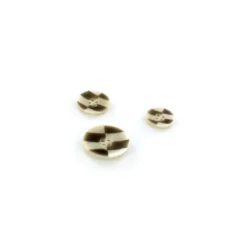 Bouton Damier Corne taupe