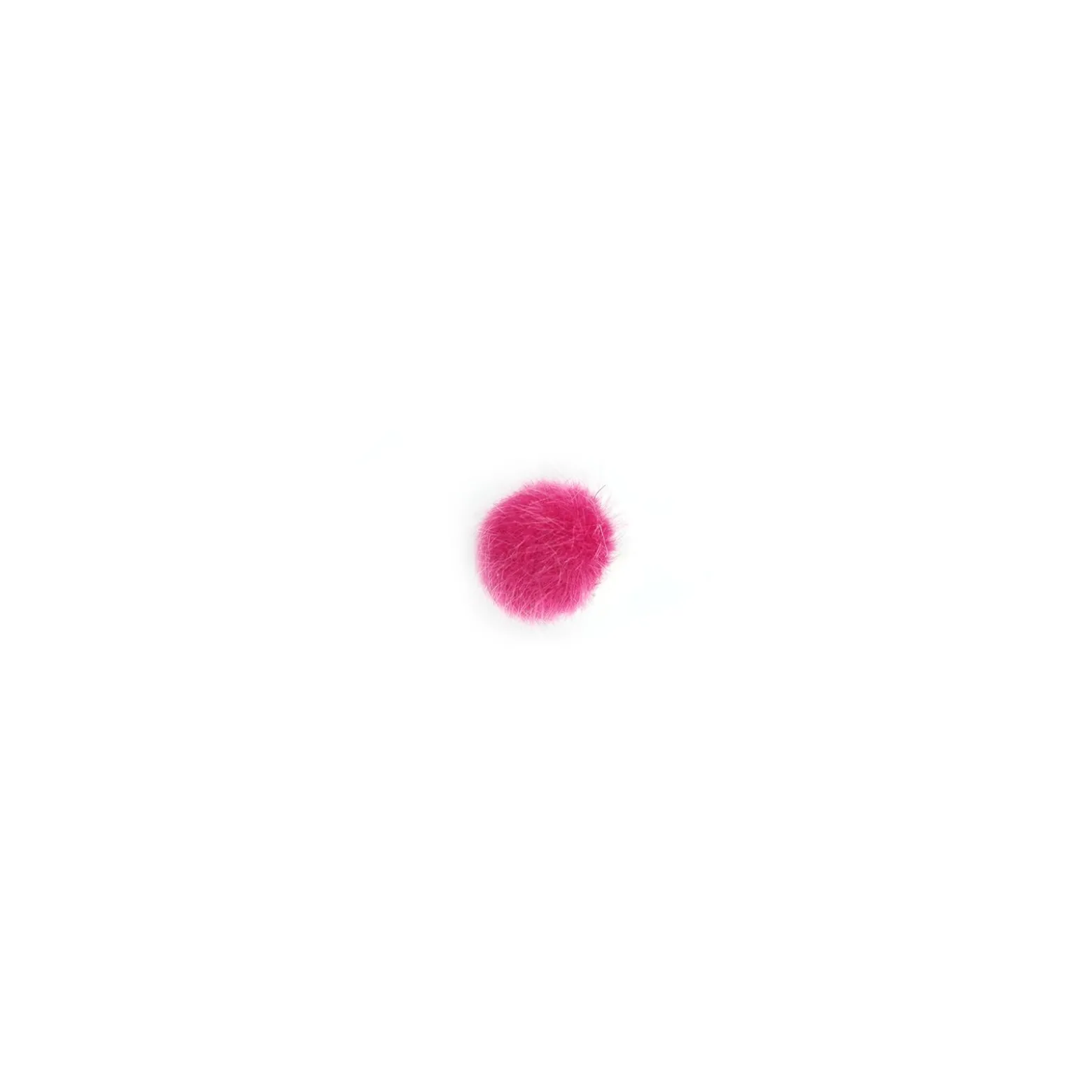 Bouton fourrure Petite bille - rose