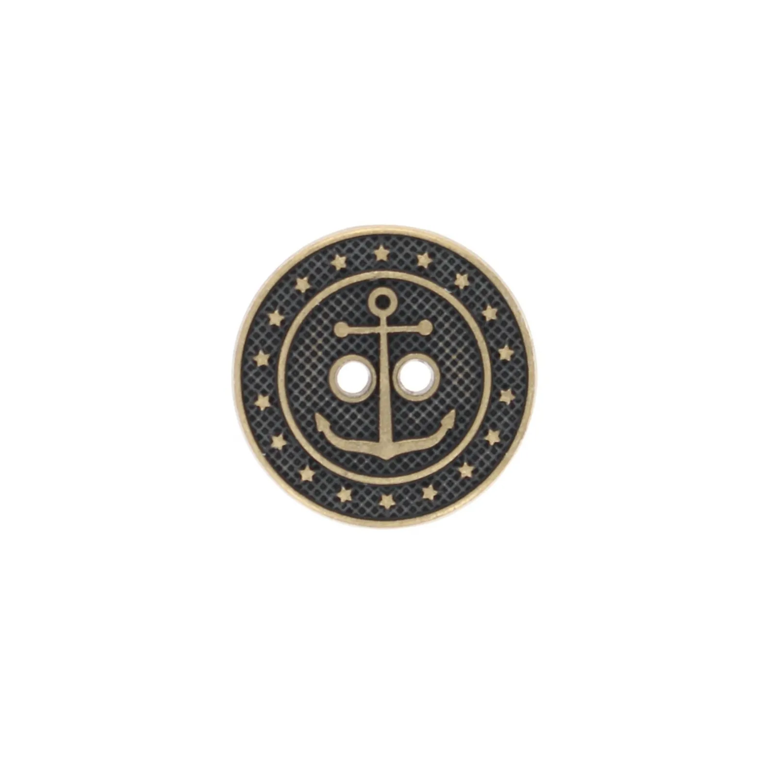 Bouton métal Ancre marine - bronze