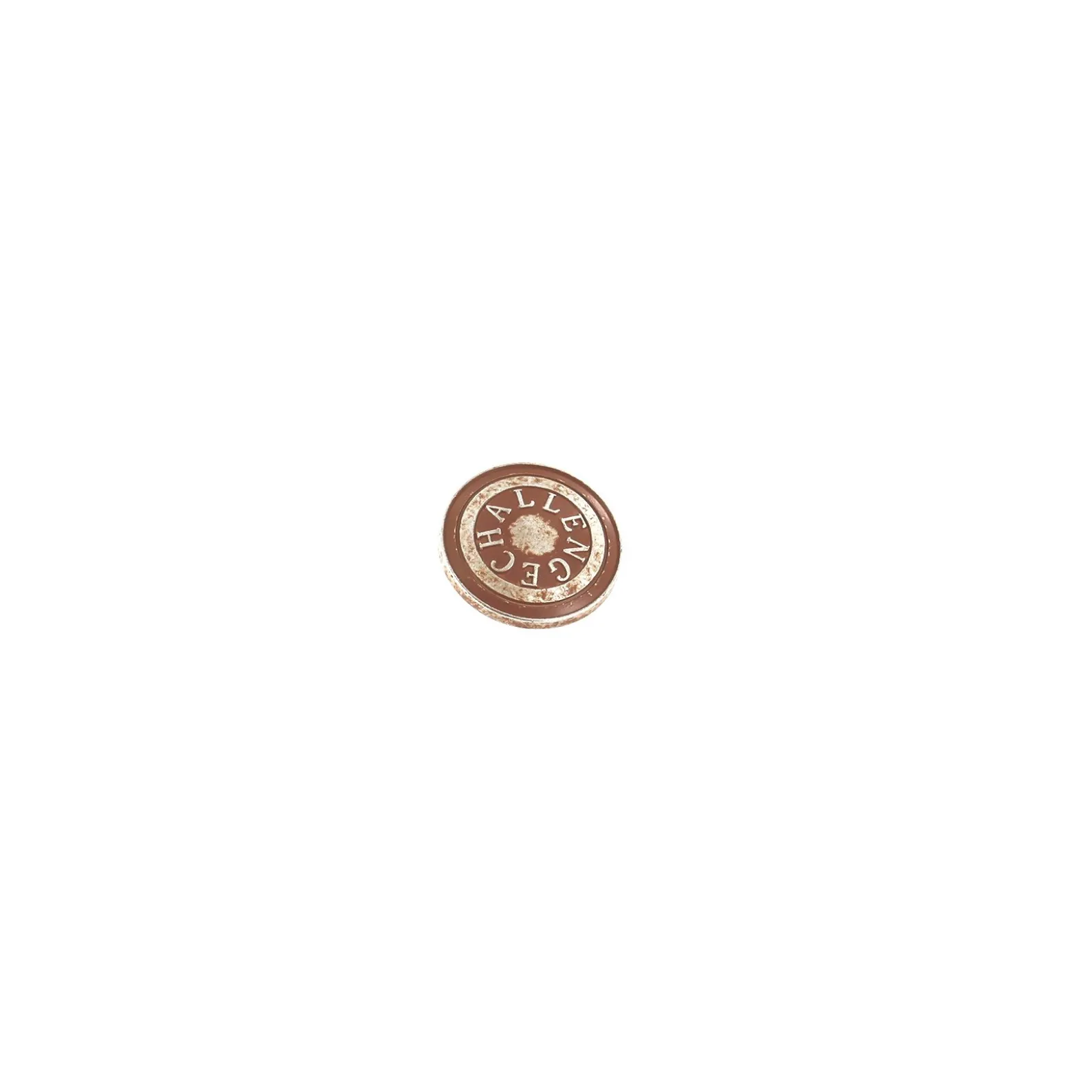 Bouton métal Challenge - Marron