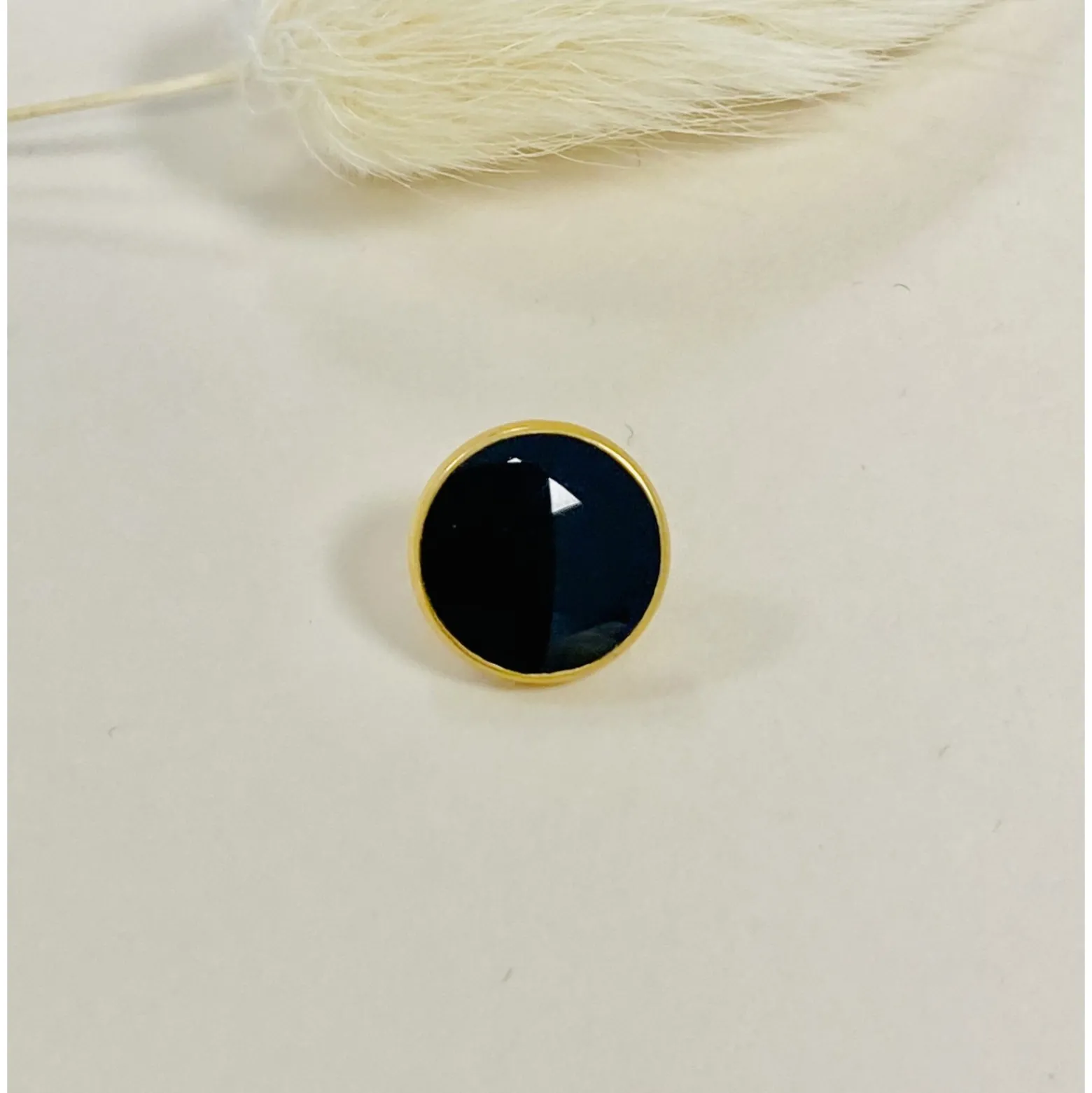 Bouton métal laqué Zoé -11 mm - noir