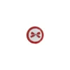 Bouton métal noeud bicolore rouge