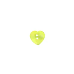 Bouton nacre coeur jaune