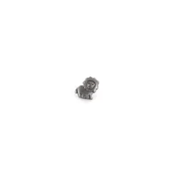 Bouton polyester Animaux aspect métal Lion Argent