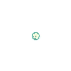 Bouton Polyester Anthémis vert d'eau