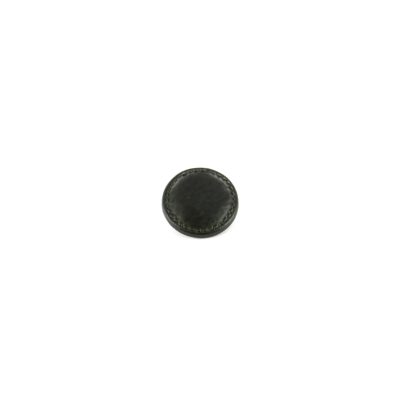 Bouton Polyester aspect cuir vintage surpiqué - vert foncé