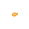 Bouton polyester aspect nacré Poisson orange