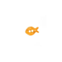 Bouton polyester aspect nacré Poisson orange