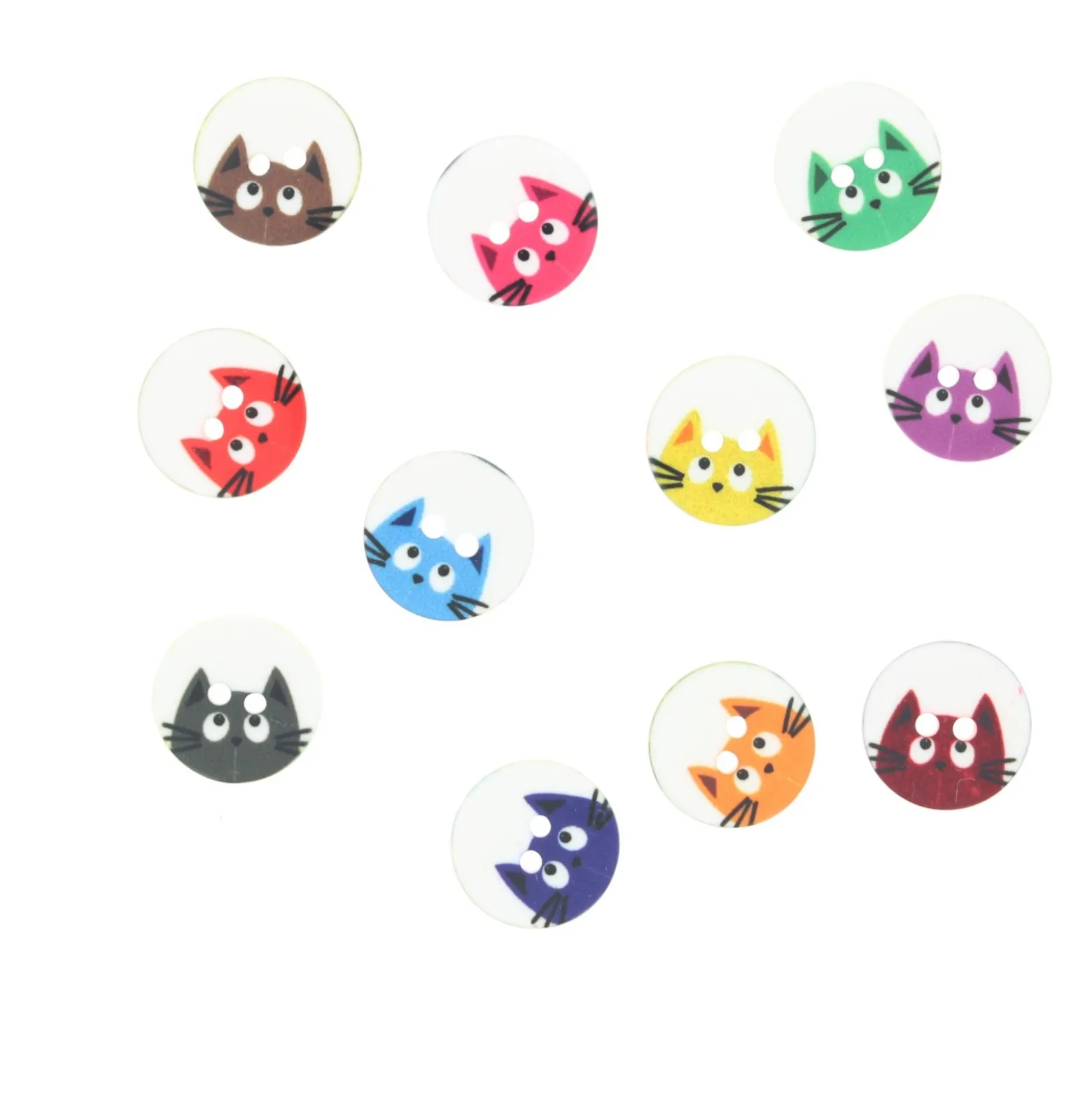 Bouton polyester Chaton - bordeaux