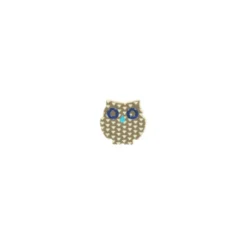 Bouton polyester Coucou hibou 12 mm - beige
