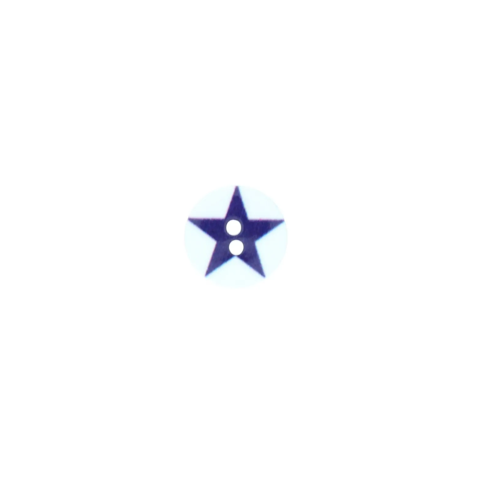 Bouton polyester Etoilé 12mm - bleu marine