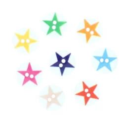 Bouton polyester Etoilé 12mm - bleu