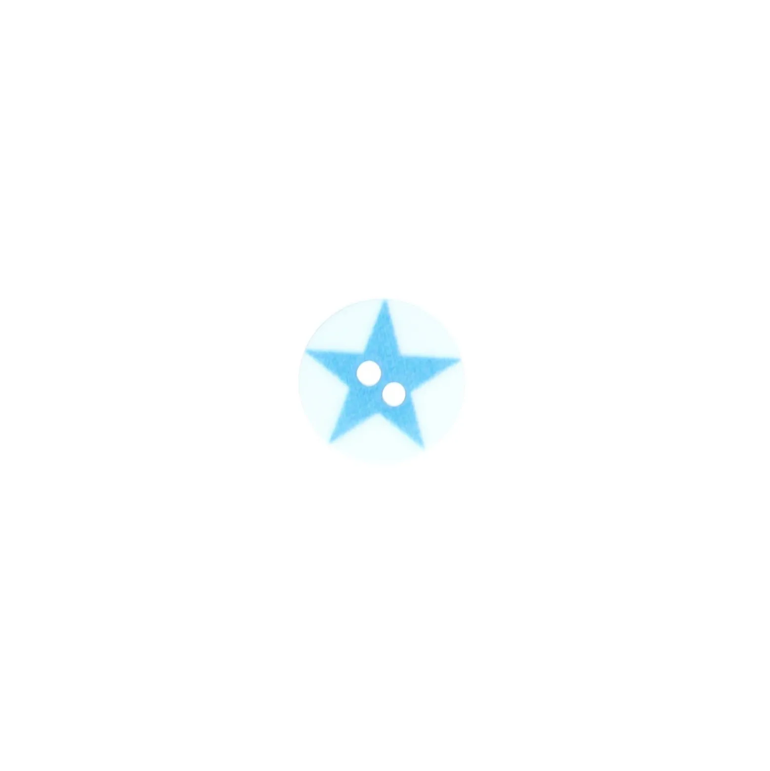 Bouton polyester Etoilé 12mm - bleu