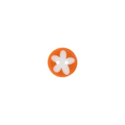 Bouton polyester fleur enfant orange