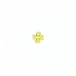 Bouton polyester Mini Trèfle 11mm - jaune