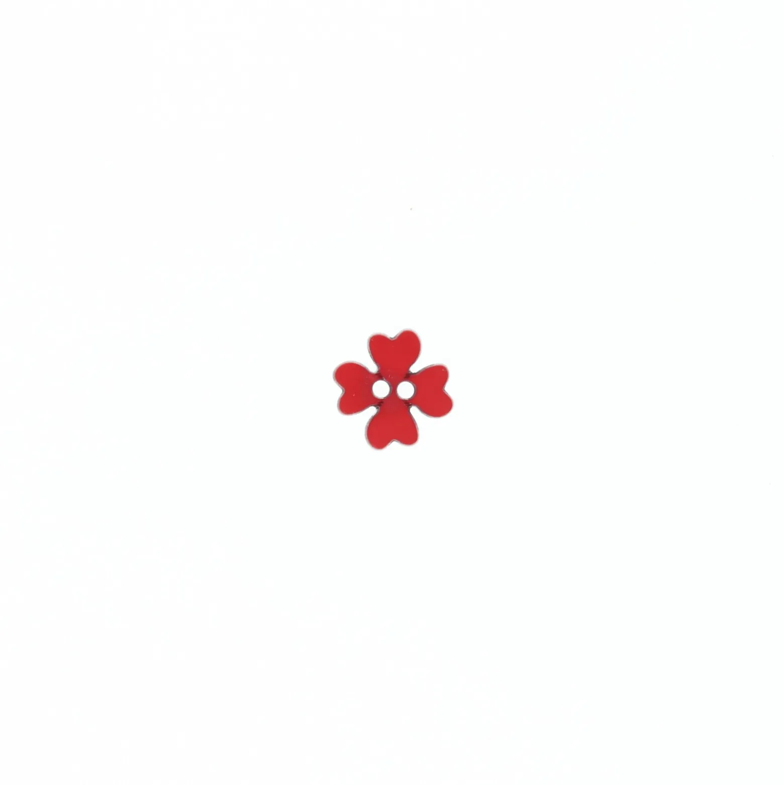 Bouton polyester Mini Trèfle 11mm - rouge