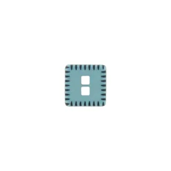 Bouton polyester Petit beurre bleu clair