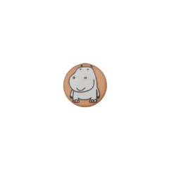 Bouton polyester Petit hippo- taupe