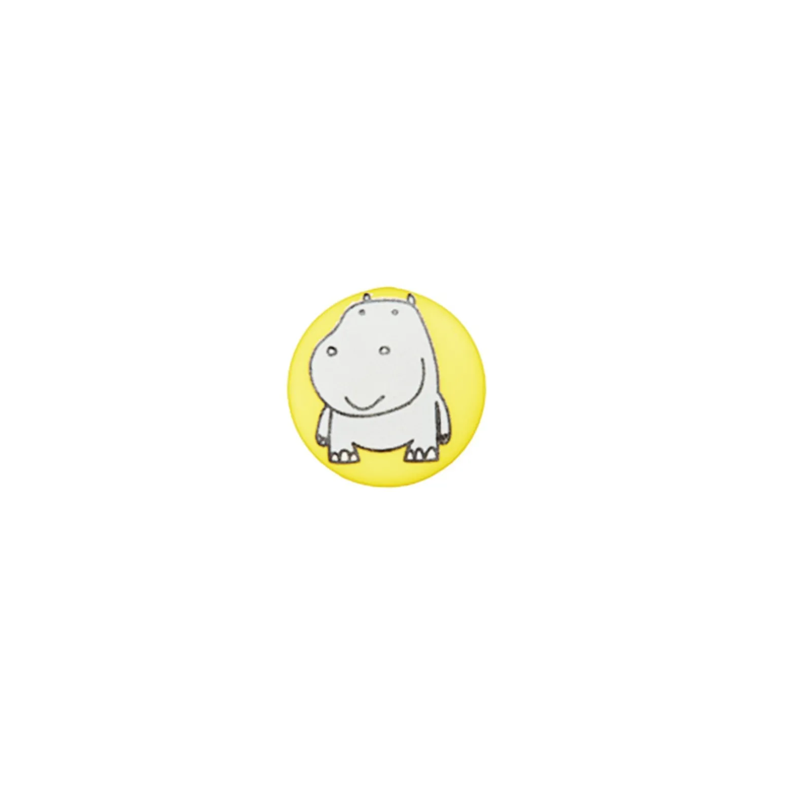 Bouton polyester Petit hippo- jaune