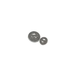 Bouton polyester rond ajouré à relief