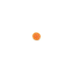 Bouton polyester rond à pois blanc - orange