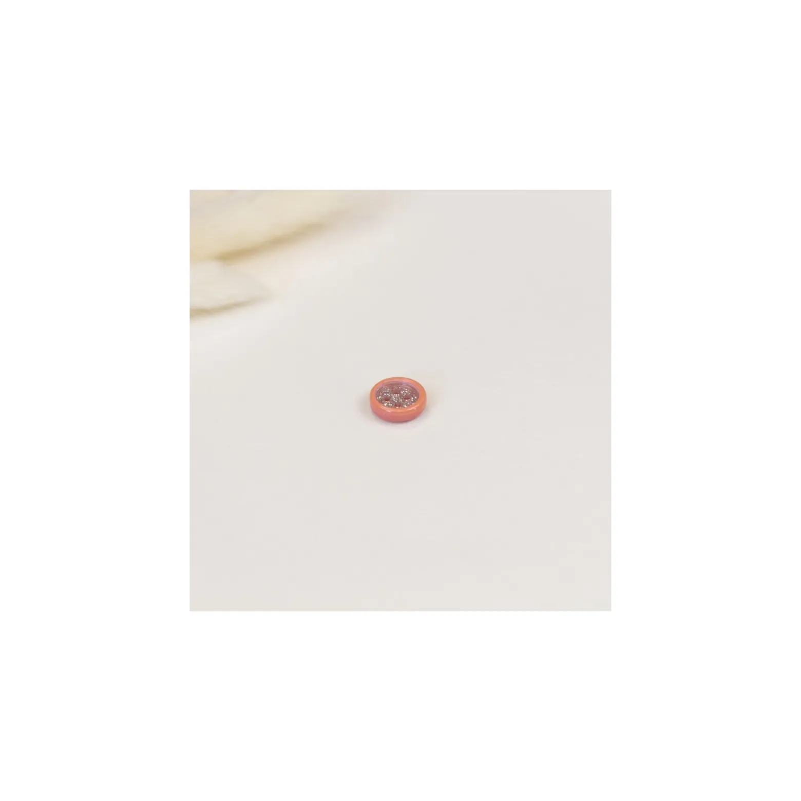 Bouton polyester Shiny 10 mm - corail
