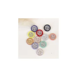 Bouton polyester Shiny 10 mm - rouge