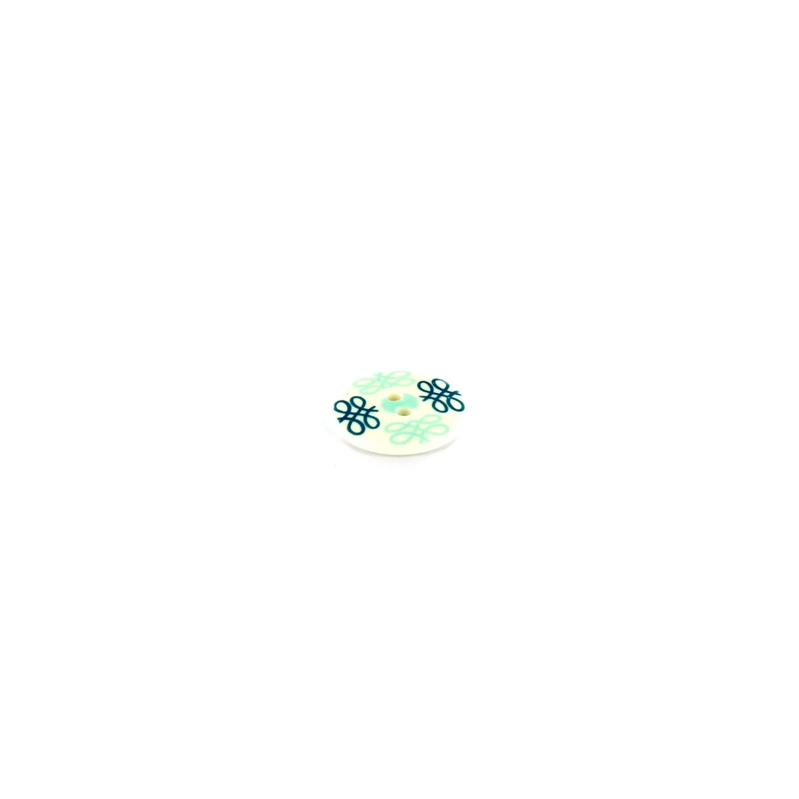 Bouton polyester Tante Ema Arabesque - blanc