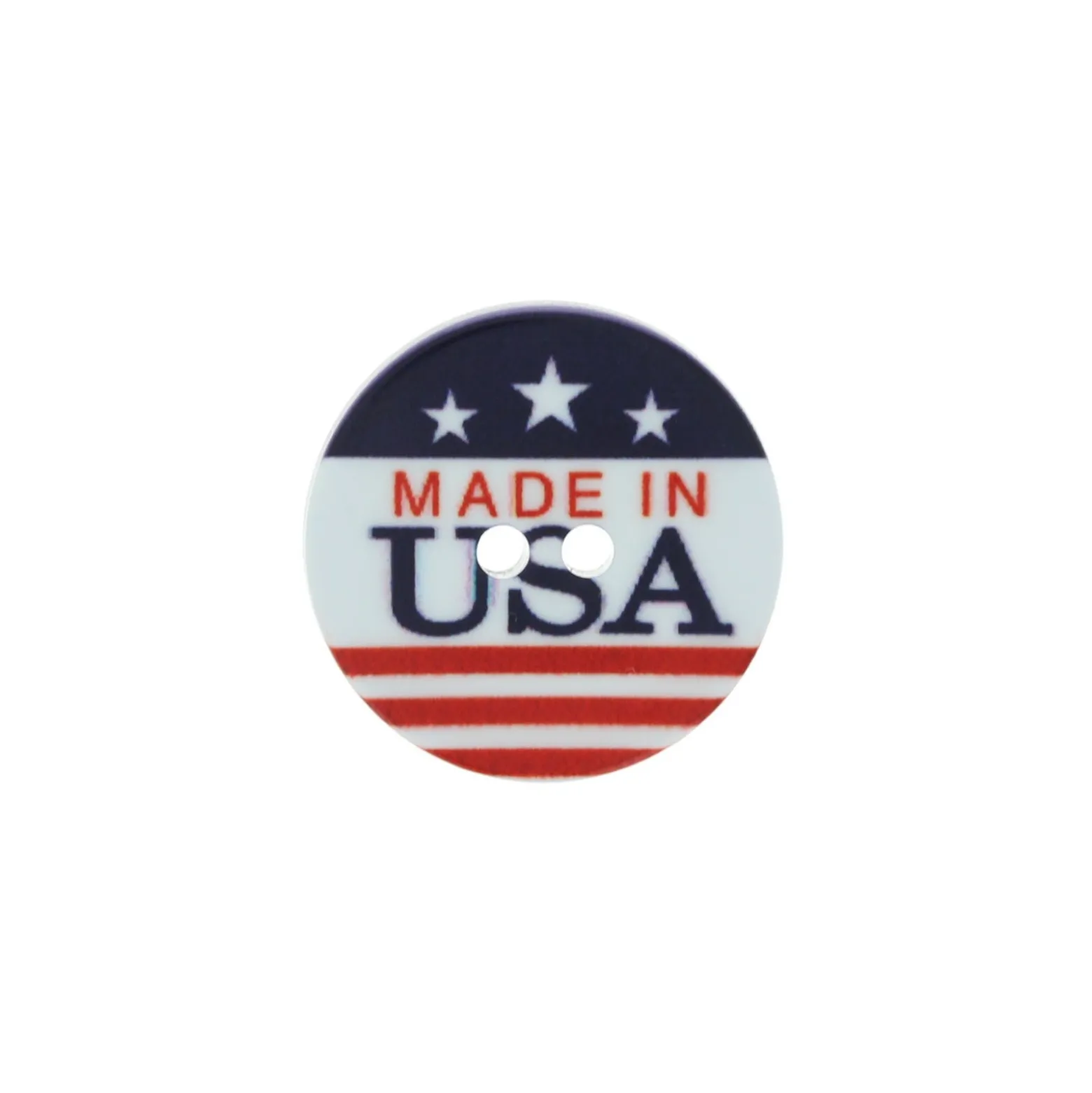 Bouton polyester USA - blanc